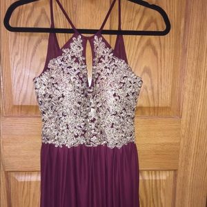 Maroon & gold formal dress